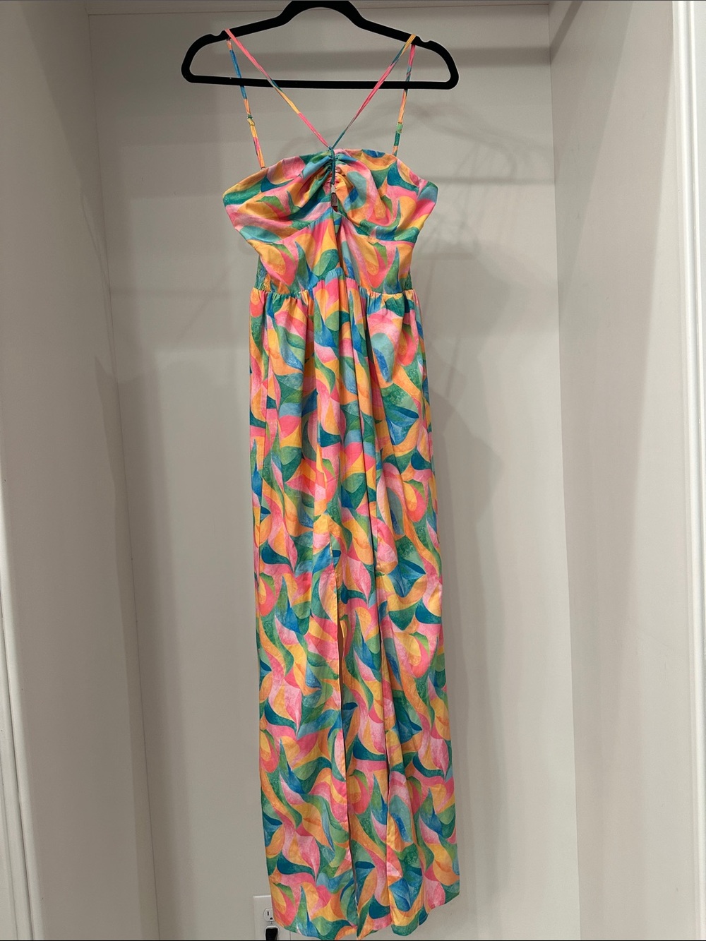 Pink Lily small multicolored summer maxi dress. Like new